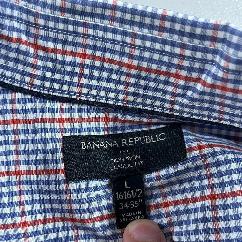 Banana Republic Shirt Mens Large Button Up Long Sleeve Non Iron Classic Academia